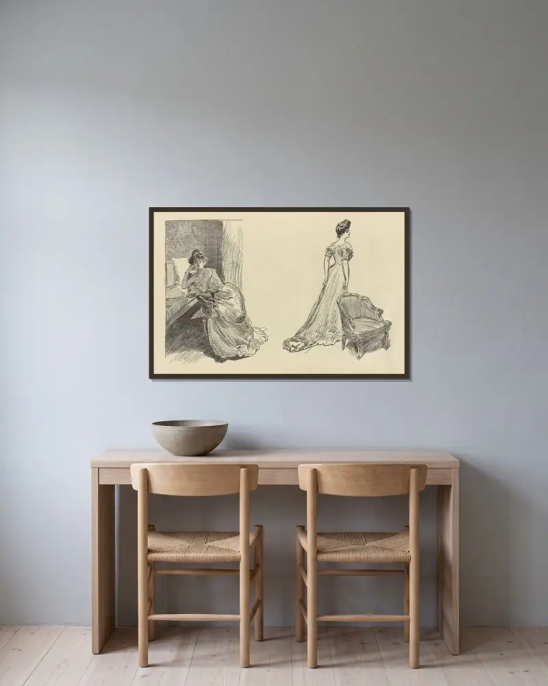 Ohne Titel, 1900 – Nr. 5 von Charles Dana Gibson gerahmt an einer Wand