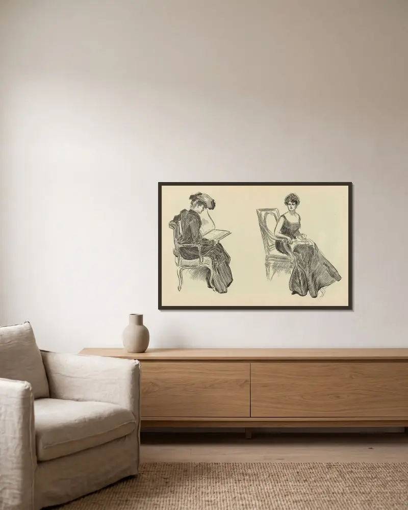Untitled av Charles Dana Gibson inramad på en vägg