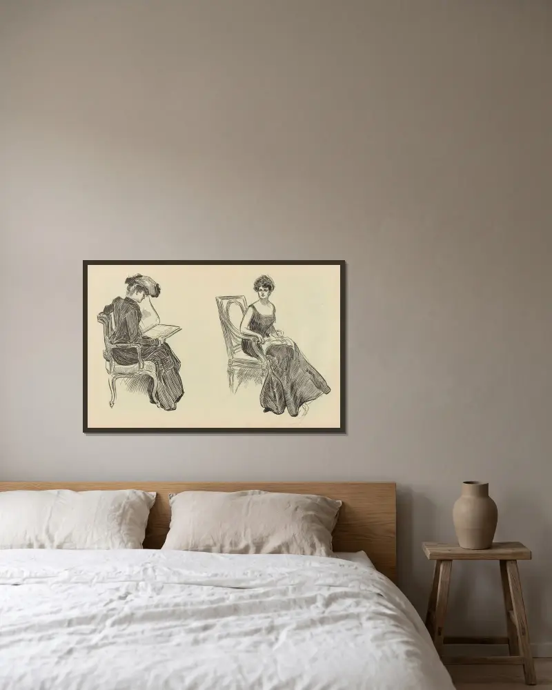 Untitled av Charles Dana Gibson inramad på en vägg