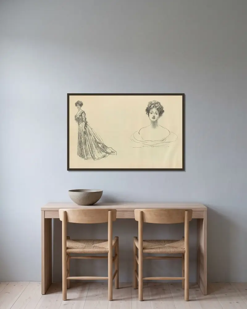Untitled av Charles Dana Gibson inramad på en vägg