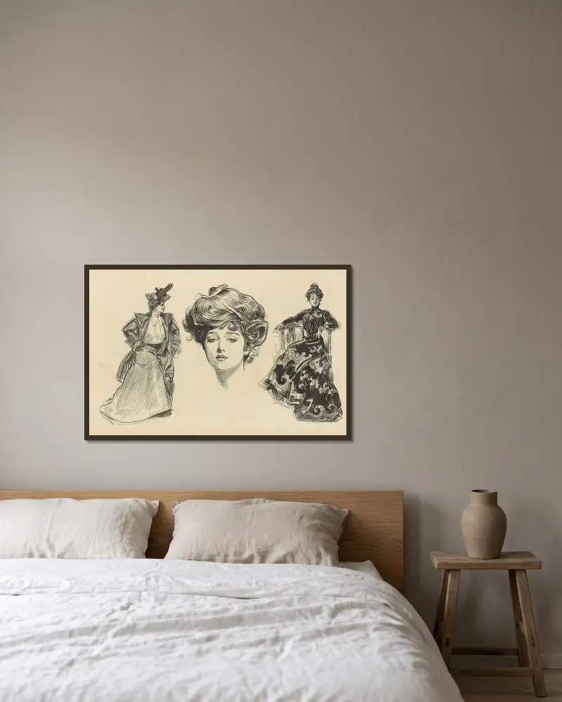 Untitled av Charles Dana Gibson inramad på en vägg