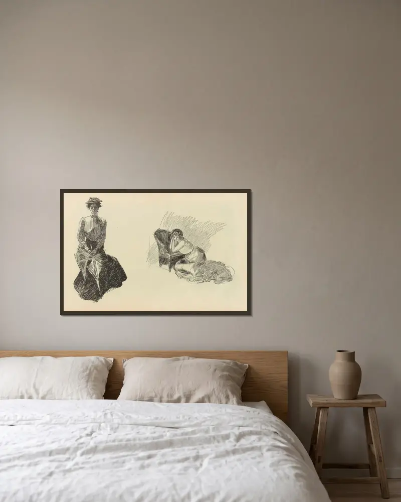 Untitled av Charles Dana Gibson inramad på en vägg