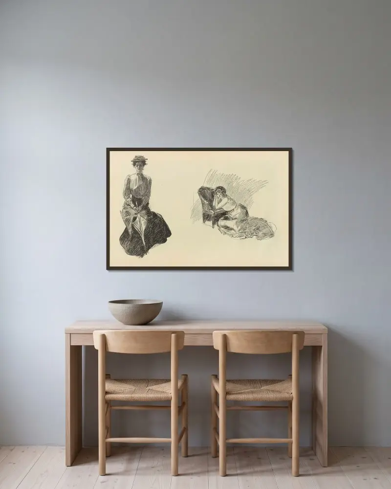 Untitled av Charles Dana Gibson inramad på en vägg