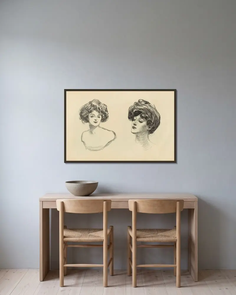 Untitled av Charles Dana Gibson inramad på en vägg