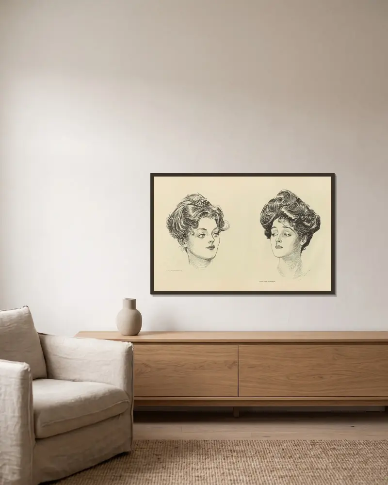 Untitled av Charles Dana Gibson inramad på en vägg