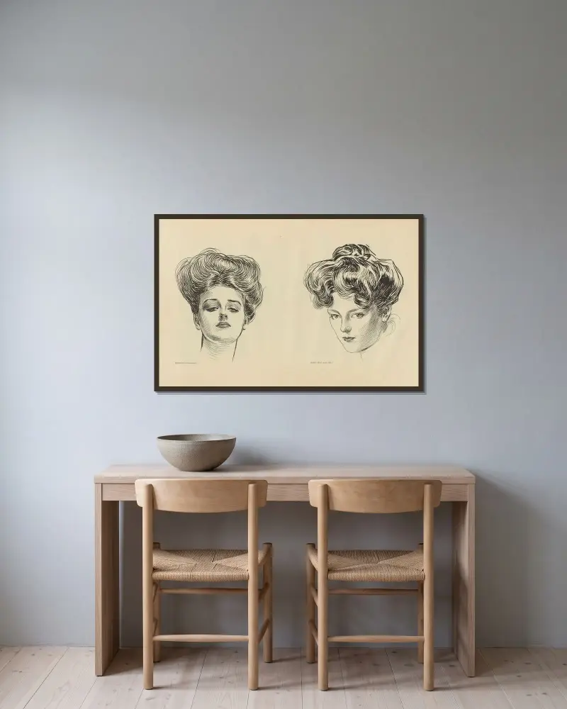 Untitled av Charles Dana Gibson inramad på en vägg