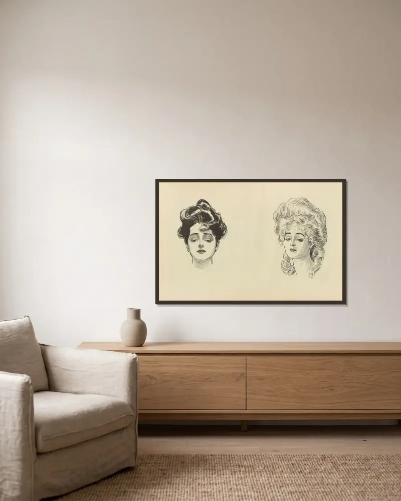 Untitled av Charles Dana Gibson inramad på en vägg