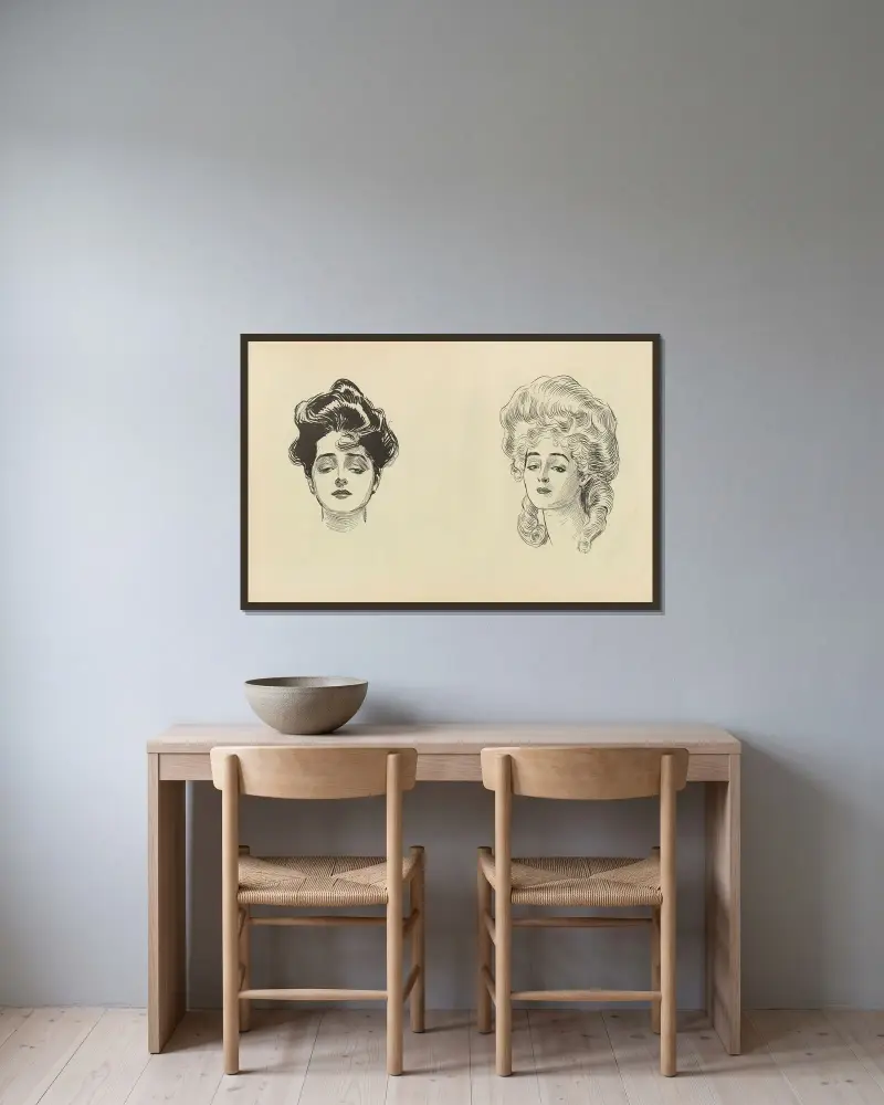 Untitled av Charles Dana Gibson inramad på en vägg