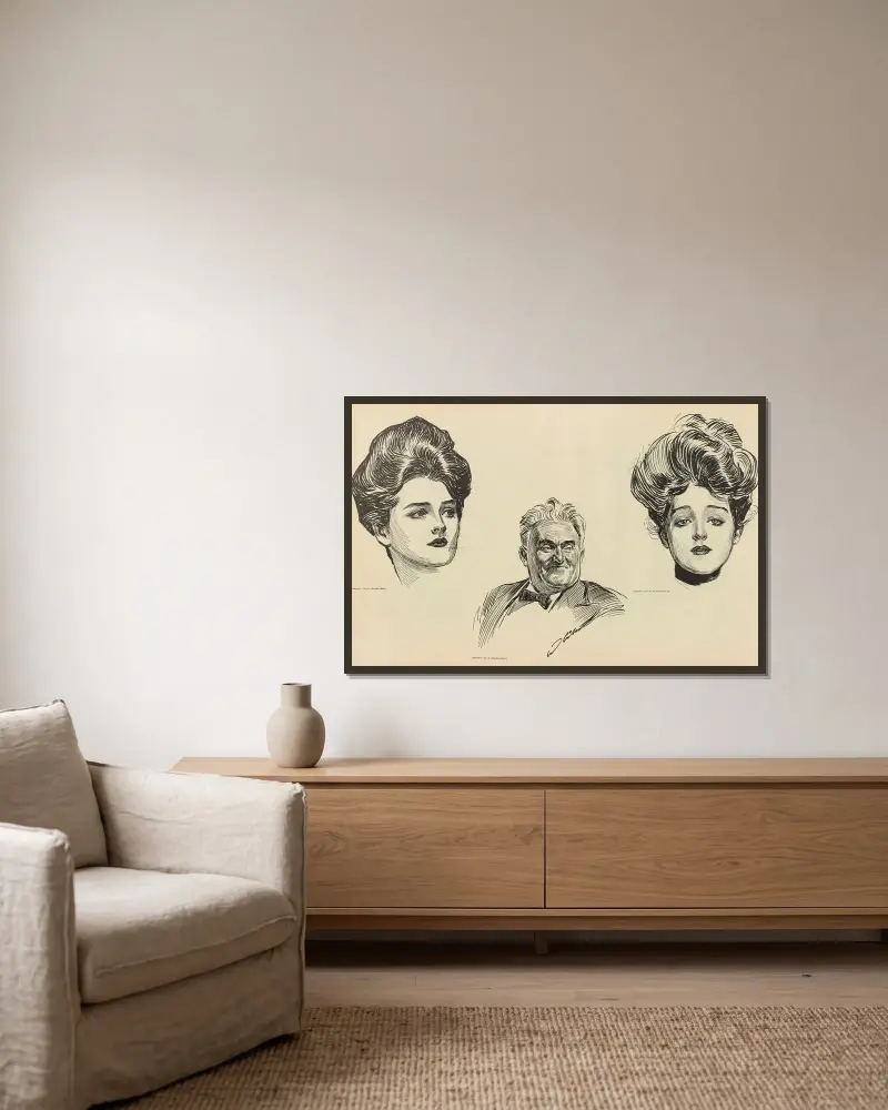 Ohne Titel, 1900 – Nr. 19 von Charles Dana Gibson gerahmt an einer Wand