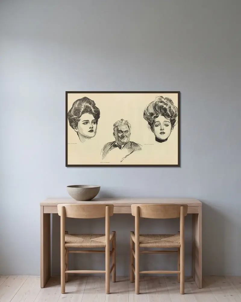 Ohne Titel, 1900 – Nr. 19 von Charles Dana Gibson gerahmt an einer Wand