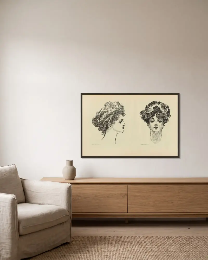 Untitled av Charles Dana Gibson inramad på en vägg