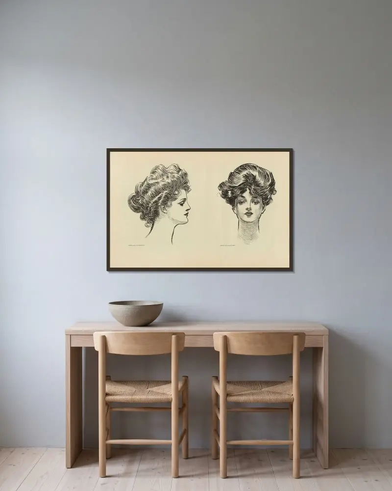 Untitled av Charles Dana Gibson inramad på en vägg