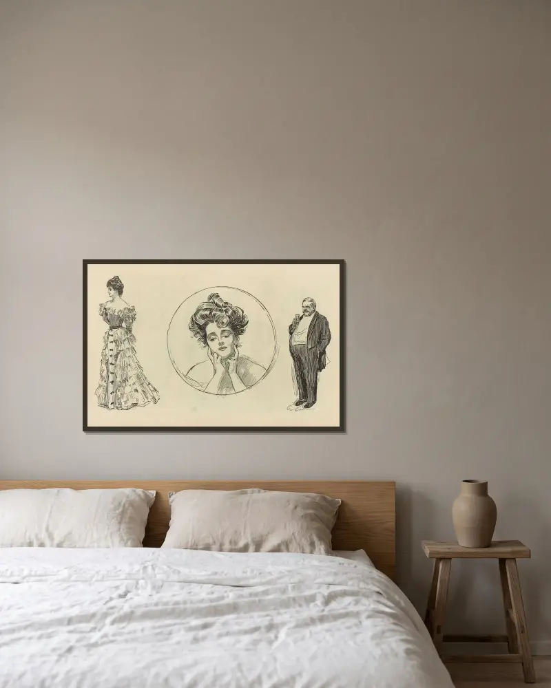Untitled av Charles Dana Gibson inramad på en vägg