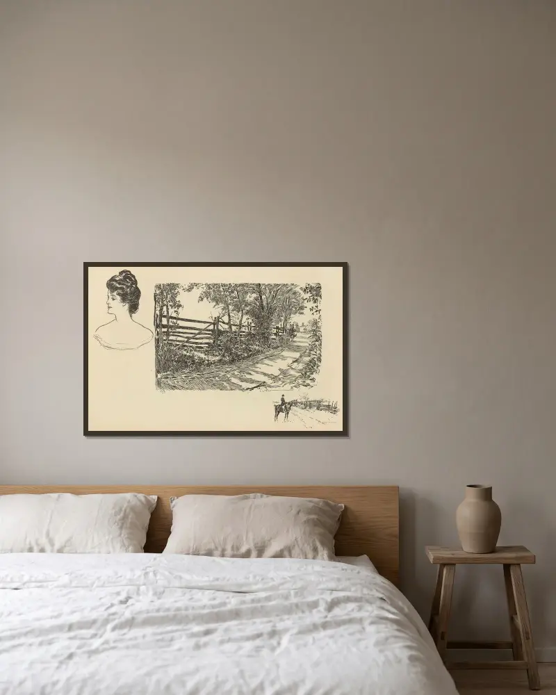Untitled av Charles Dana Gibson inramad på en vägg