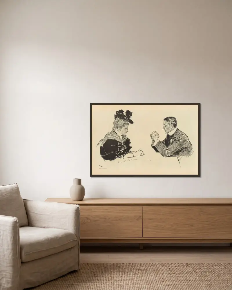 Untitled av Charles Dana Gibson inramad på en vägg