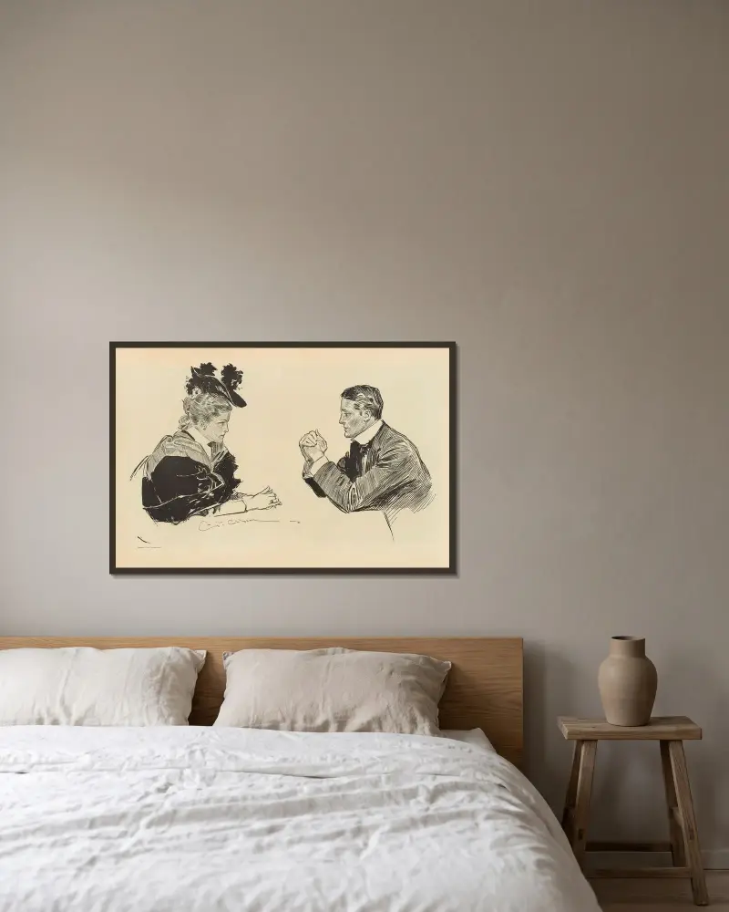 Untitled av Charles Dana Gibson inramad på en vägg