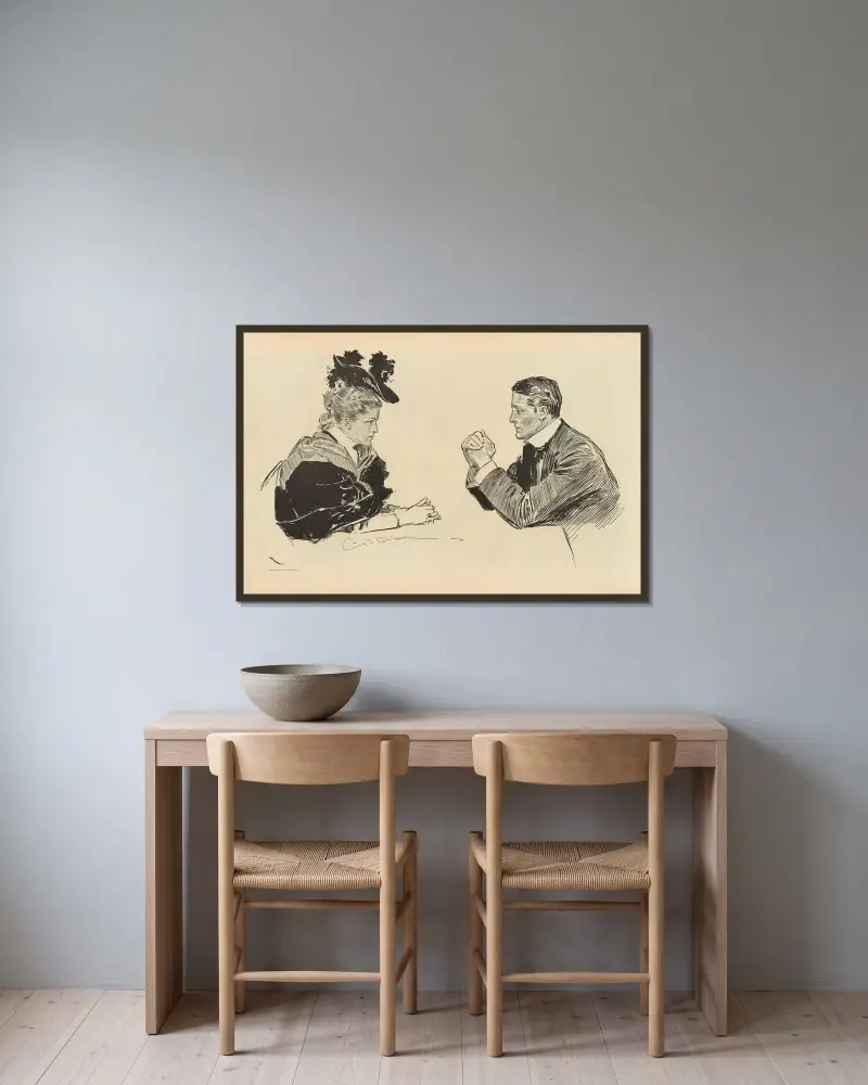 Untitled av Charles Dana Gibson inramad på en vägg