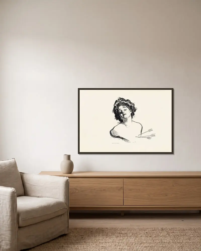 Untitled av Charles Dana Gibson inramad på en vägg