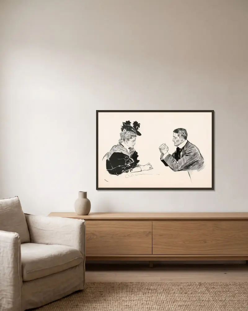 Untitled av Charles Dana Gibson inramad på en vägg