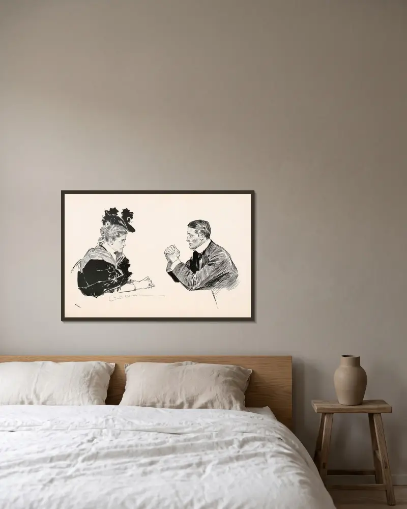Untitled av Charles Dana Gibson inramad på en vägg