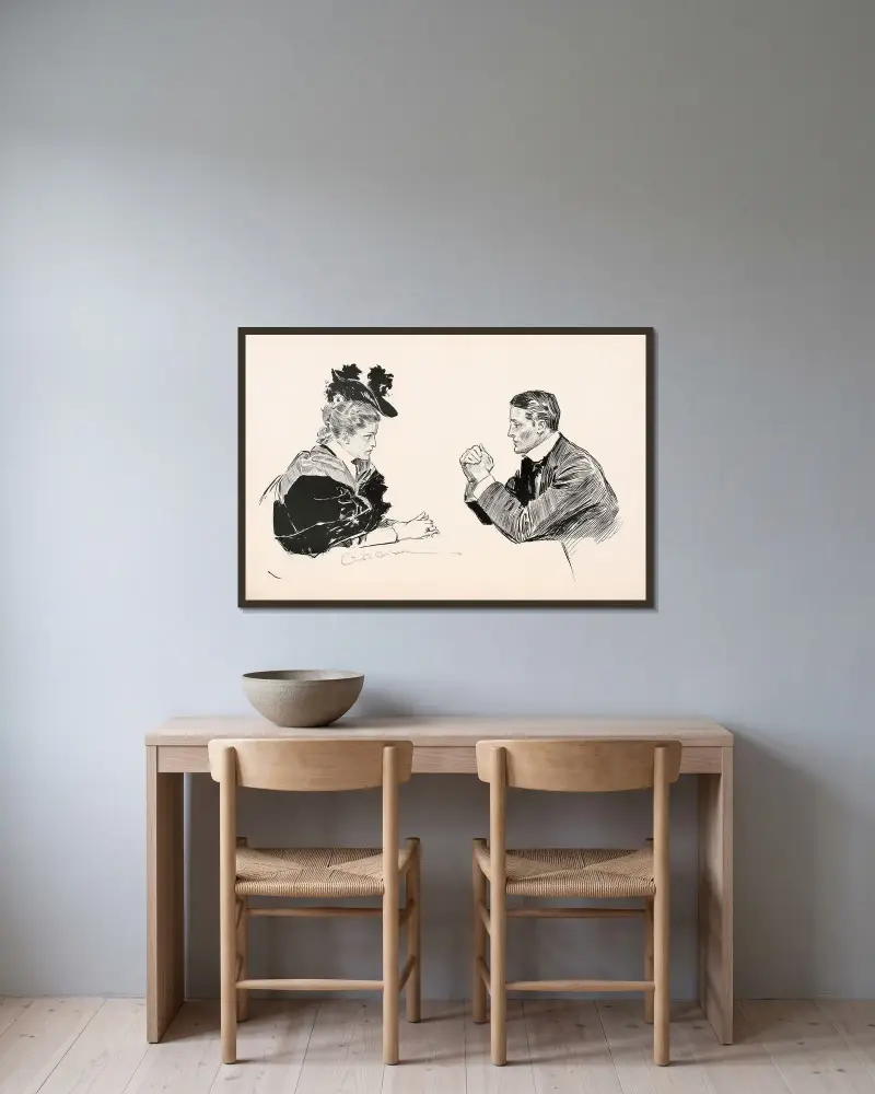 Untitled av Charles Dana Gibson inramad på en vägg