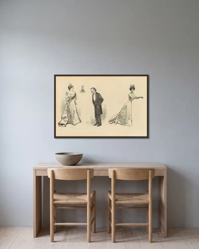 Untitled av Charles Dana Gibson inramad på en vägg
