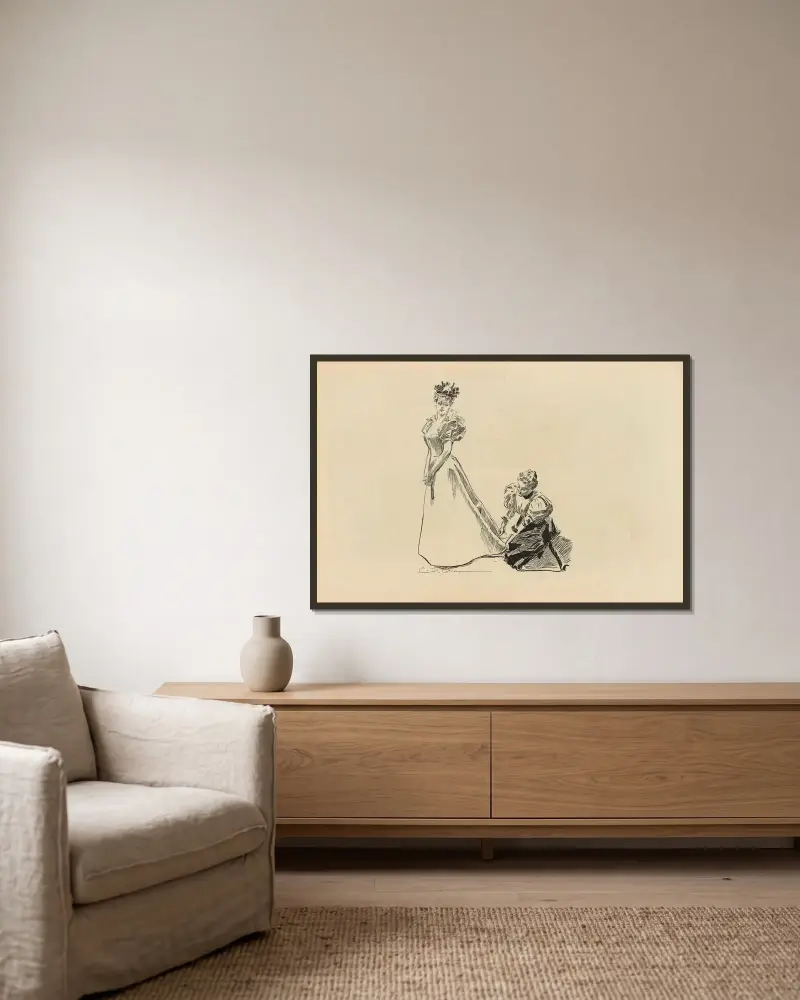 Ohne Titel, 1893 – Nr. 15 von Charles Dana Gibson gerahmt an einer Wand