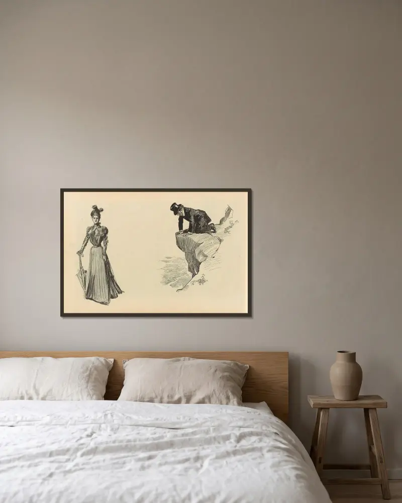 Untitled av Charles Dana Gibson inramad på en vägg