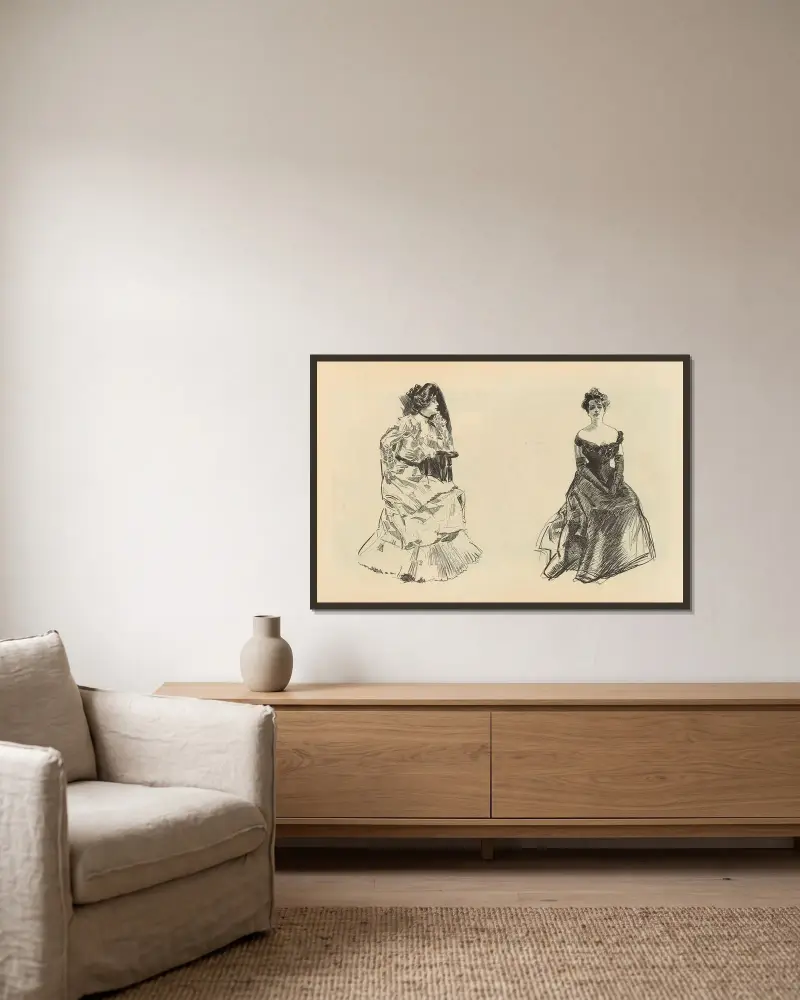 Untitled av Charles Dana Gibson inramad på en vägg