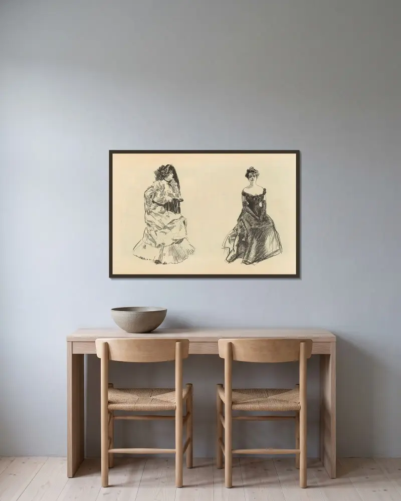 Untitled av Charles Dana Gibson inramad på en vägg