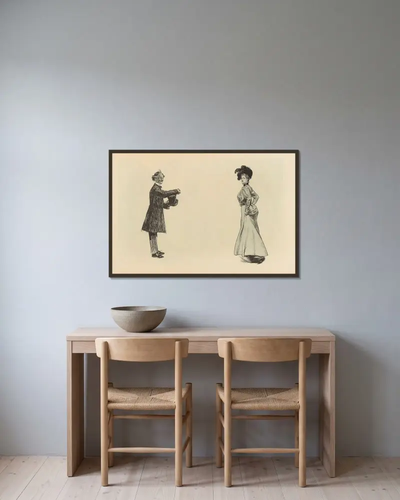 Ohne Titel, 1893 – Nr. 19 von Charles Dana Gibson gerahmt an einer Wand