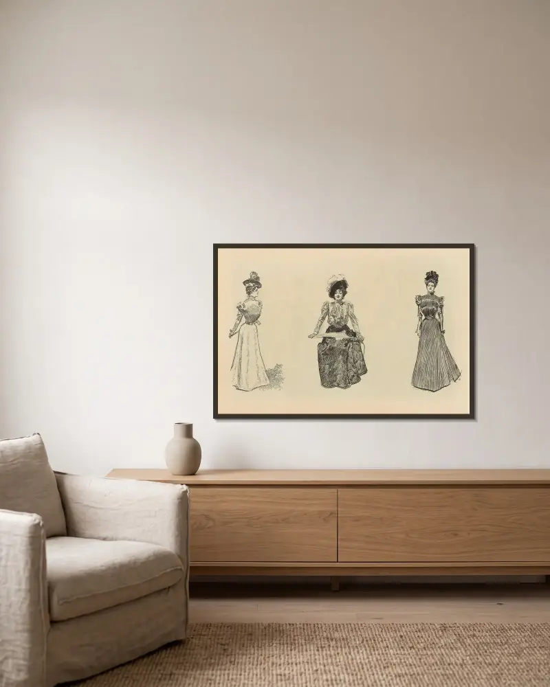 Untitled av Charles Dana Gibson inramad på en vägg