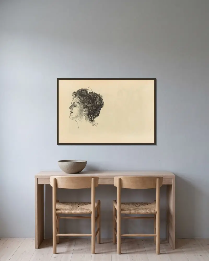Untitled av Charles Dana Gibson inramad på en vägg