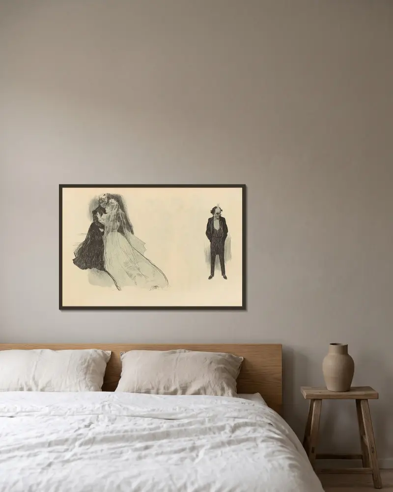 Untitled av Charles Dana Gibson inramad på en vägg