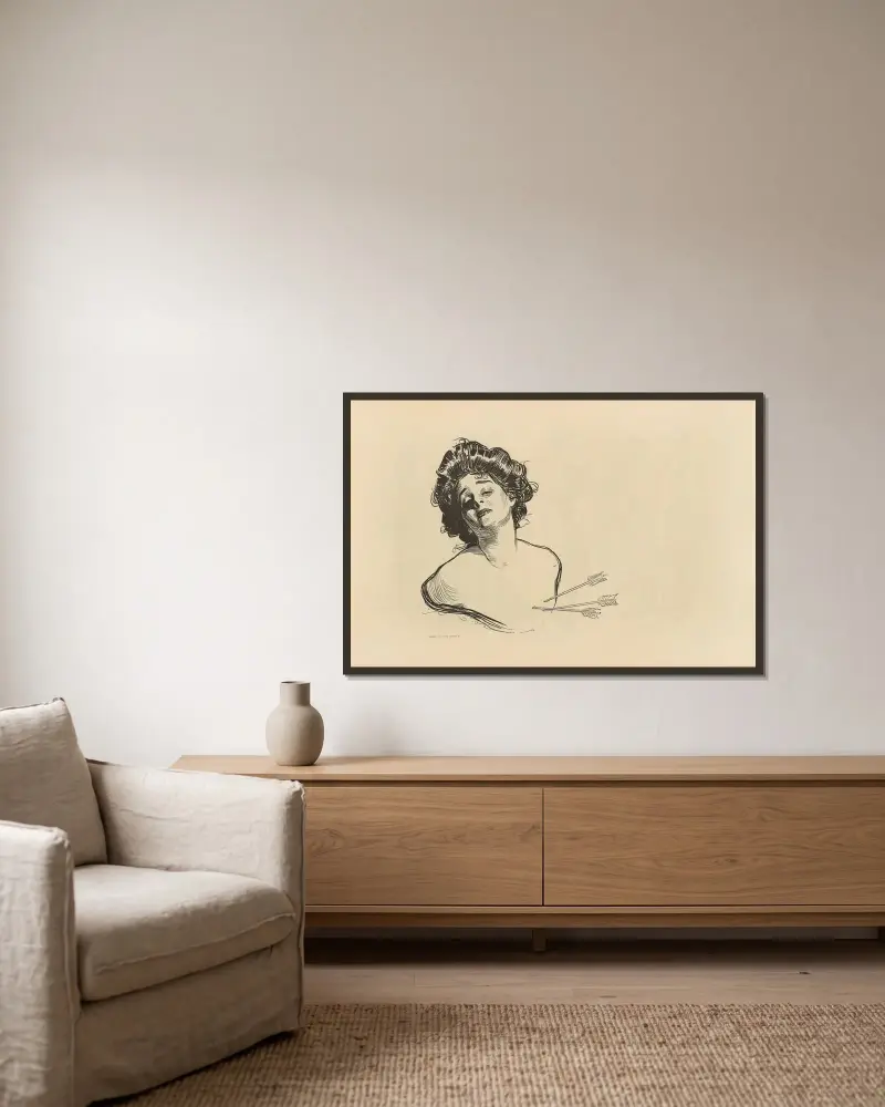 Untitled av Charles Dana Gibson inramad på en vägg