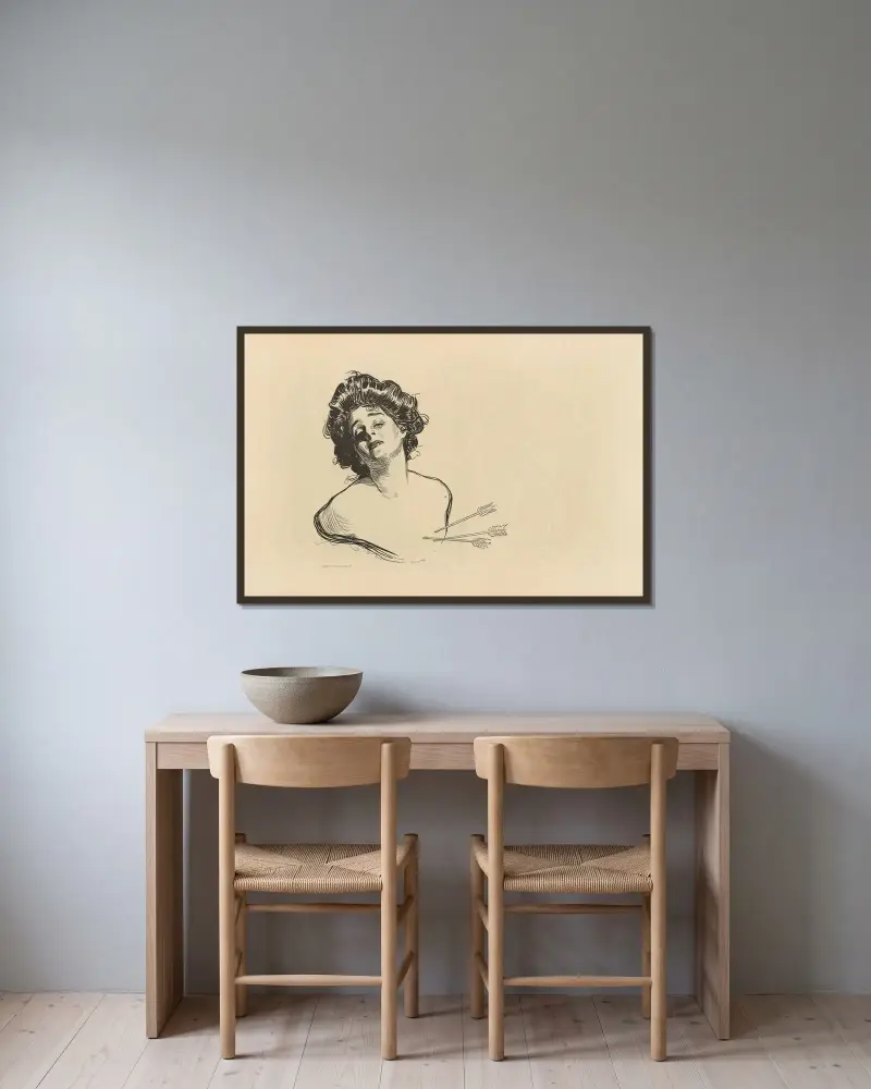 Untitled av Charles Dana Gibson inramad på en vägg