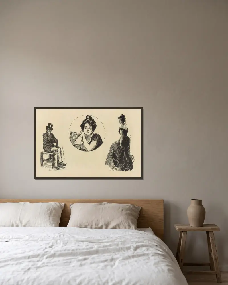 Untitled av Charles Dana Gibson inramad på en vägg