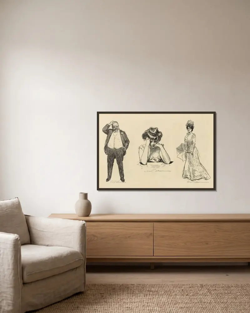 Untitled av Charles Dana Gibson inramad på en vägg