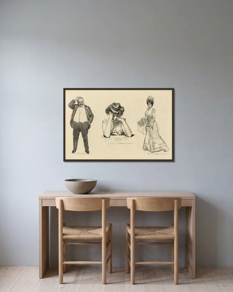 Untitled av Charles Dana Gibson inramad på en vägg