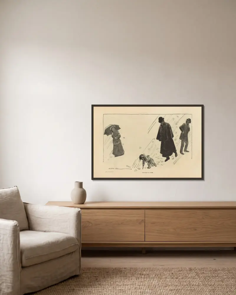 Semestern är över av Charles Dana Gibson inramad på en vägg