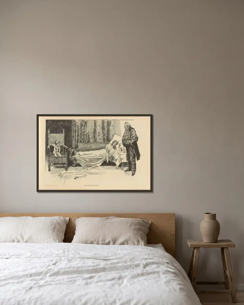 Wenn die Ärzte uneins sind von Charles Dana Gibson gerahmt an einer Wand