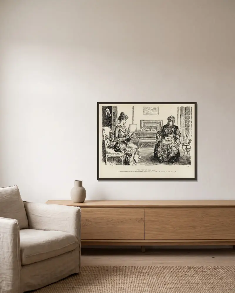 When they get their rights av Charles Dana Gibson inramad på en vägg