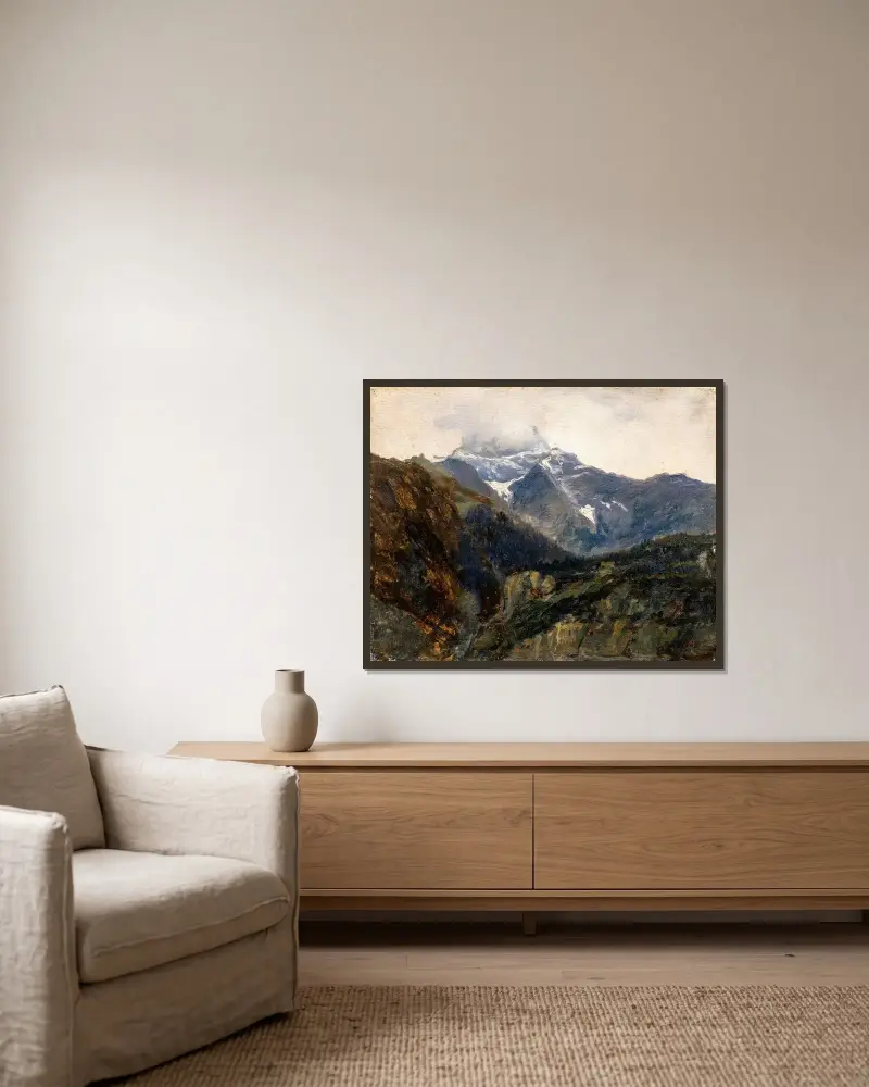 Mountain Landscape av Per Daniel Holm inramad på en vägg