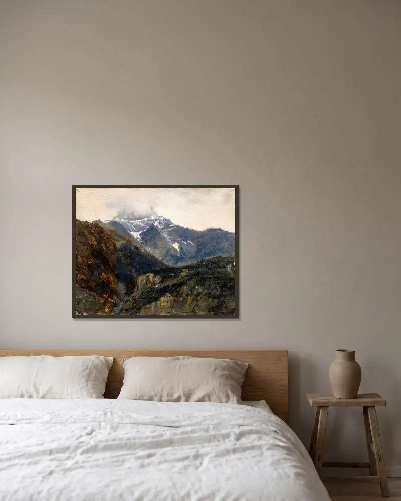 Mountain Landscape av Per Daniel Holm inramad på en vägg