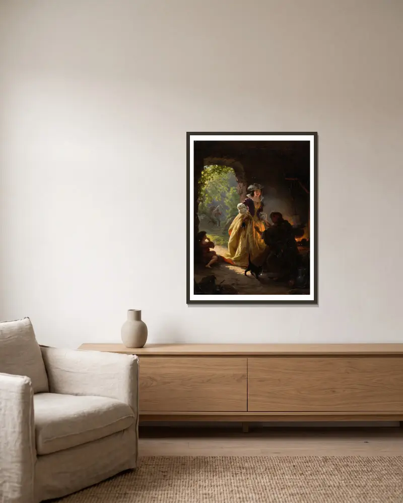 Cikánská věštkyně, Daniel Maclise v rámu na stěně