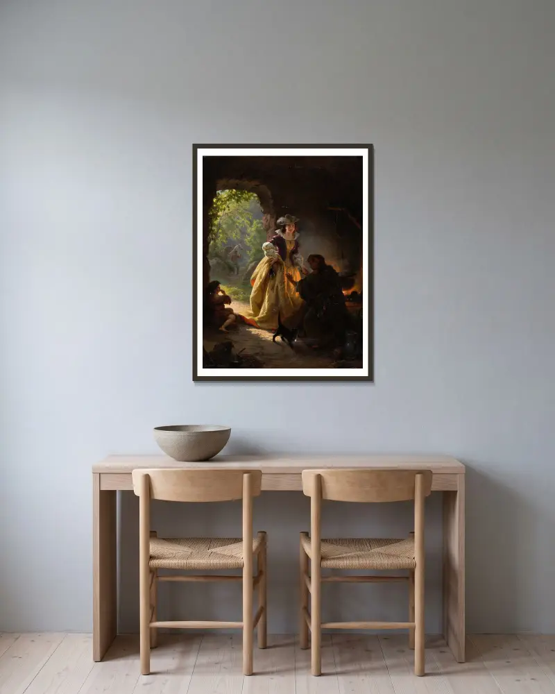 Cikánská věštkyně, Daniel Maclise v rámu na stěně