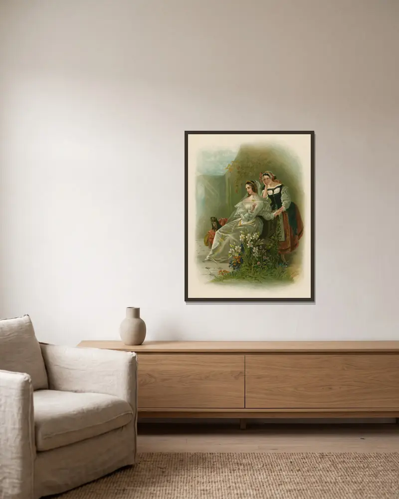 Malvolio (Trettondagsafton) akt III, scen 4, Daniel Maclise v rámu na stěně