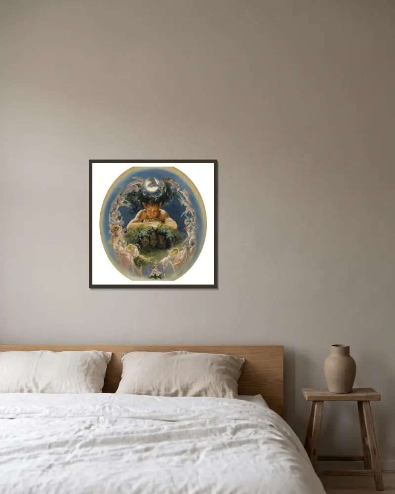 Pan a tančící víly (Faun a víly), Daniel Maclise v rámu na stěně