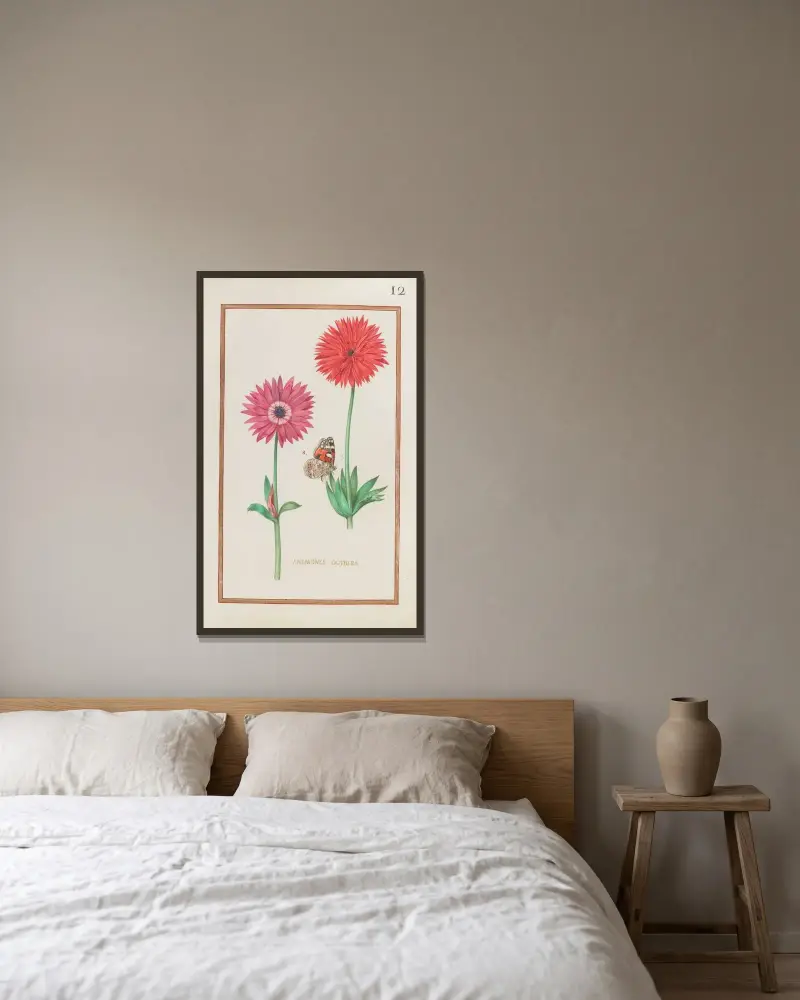 Gefüllte Anemonen, 1624 – Nr. 2 von Daniel Rabel gerahmt an einer Wand