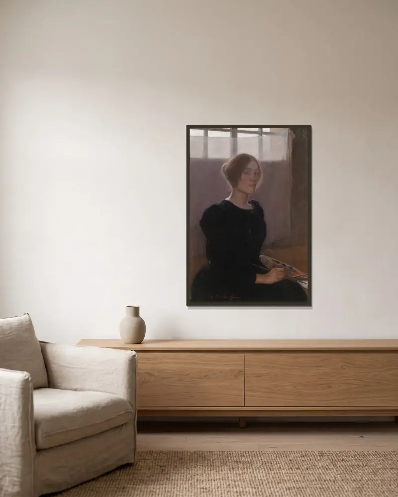 Autoportret, Elin Danielson-Gambogi w ramie na ścianie
